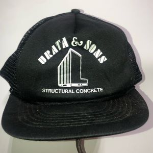 #1702 Urata & sons  Structural concrete company Vintage truckers, cap by Capital